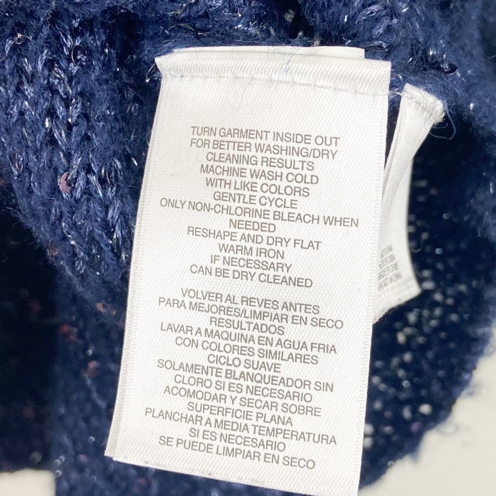 Anne Klein Blue Sequin 3/4 Sleeve Sweater Sz S - Picture 7 of 7